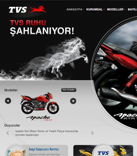 Tvs Motor Web Sitesi web tasarımı