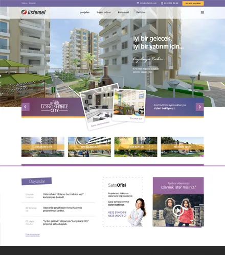 Üstemel İnşaat web tasarımı